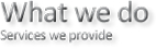 What we do What we do